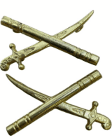 WW2 Canadian Made Generals Crossed Sword and Baton Rank Insignia Pair Full Size