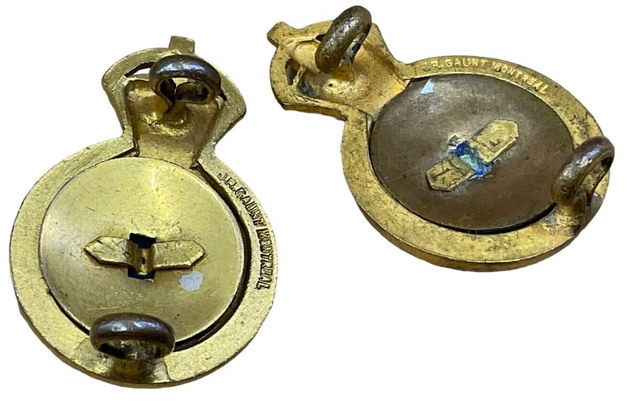 Canadian 12th York Rangers Regiment Officers Collar Badge Insignia Pair Canadian 12th York Rangers Regiment Officers Collar Badge Insignia Pair