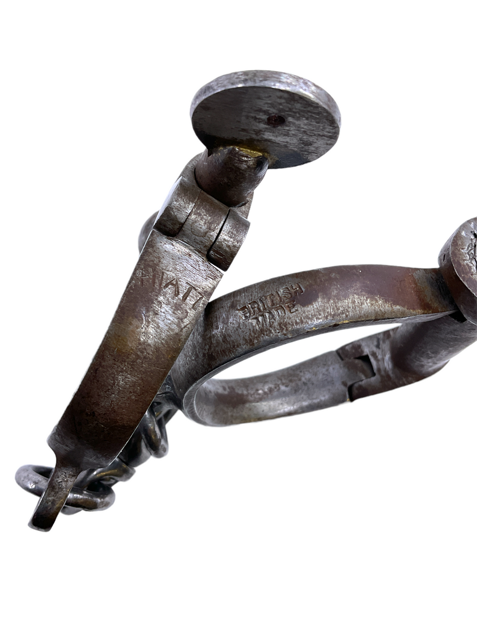 Victorian British Canadian Police HIATT Hand Cuffs & Key Victorian British Canadian Police HIATT Hand Cuffs & Key