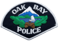 Canadian Oak Bay British Columbia White Edge Police Patch Canadian Oak Bay British Columbia White Edge Police Patch