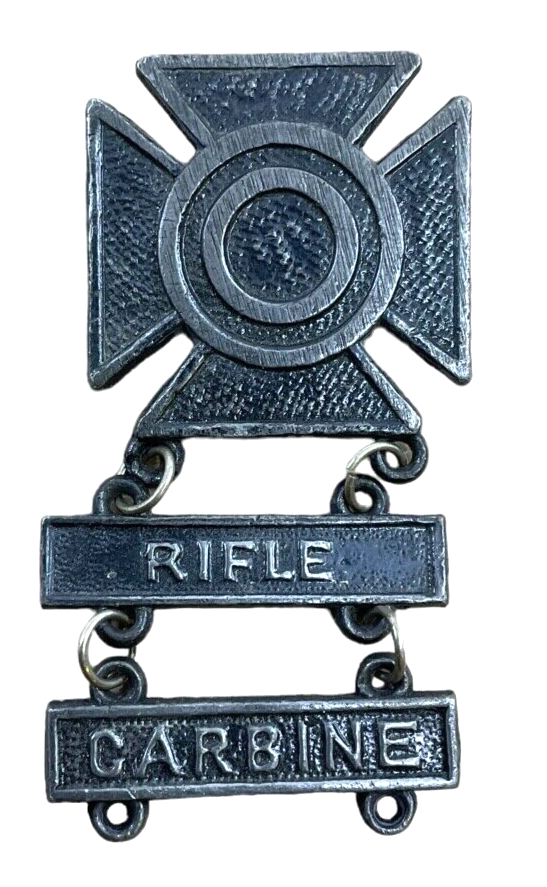 WW2 US Expert At Arms Marksman Rifle & Carbine Bar Pin Back Insignia WW2 US Expert At Arms Marksman Rifle & Carbine Bar Pin Back Insignia