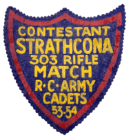 Canadian Army Cadets Strathcona 303 Rifle Match 1953-54 Patch Vintage