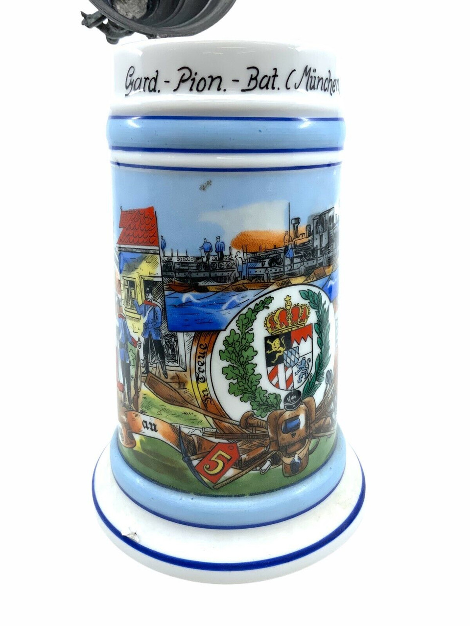 WW1 Imperial German Pioneer Battalion Munchen Beer Stein WW1 Imperial German Pioneer Battalion Munchen Beer Stein