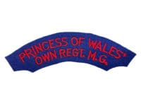 WW2 Canadian Princess of Wales Own Regiment Machine Gun Shoulder Title Single