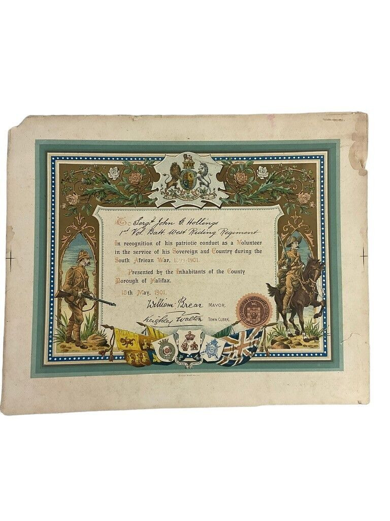 British Boer War 1st Volunteer West Riding Regt Silver Shooting Cup Doc Grouping British Boer War 1st Volunteer West Riding Regt Silver Shooting Cup Doc Grouping