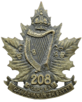 WW1 Canadian CEF 208th Battalion Cap Badge