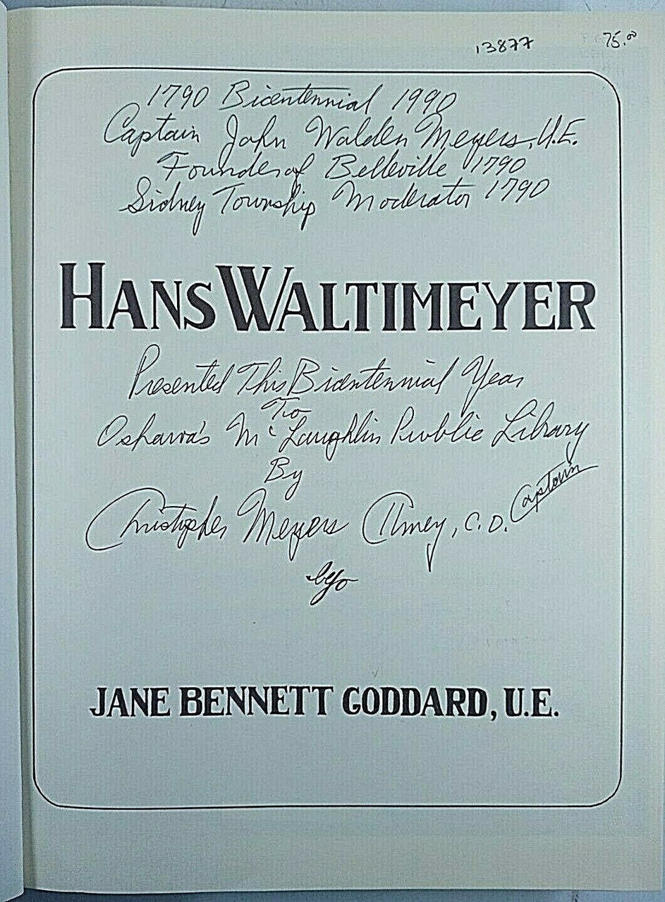 US Rev War Hans Waltimeyer Jane Bennett Goodard UE Hardcover Reference Book US Rev War Hans Waltimeyer Jane Bennett Goodard UE Hardcover Reference Book