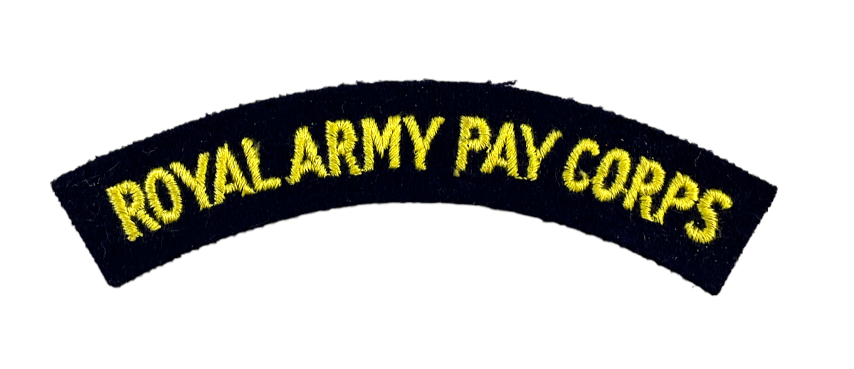 WW2 British Royal Army Pay Corps Cloth Shoulder Title WW2 British Royal Army Pay Corps Cloth Shoulder Title