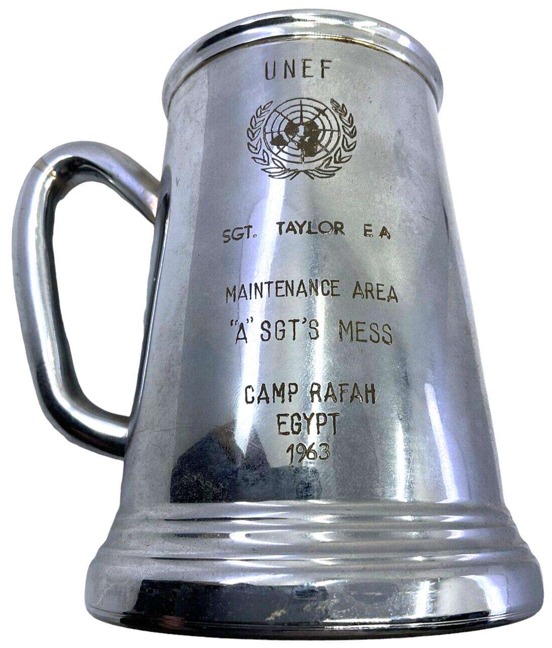 United Nations UNEF Egypt 1963 Souvenir Beer Tankard United Nations UNEF Egypt 1963 Souvenir Beer Tankard
