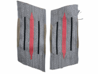 WW2 German Fire Service Pink Bevo Woven Collar Tab Pair