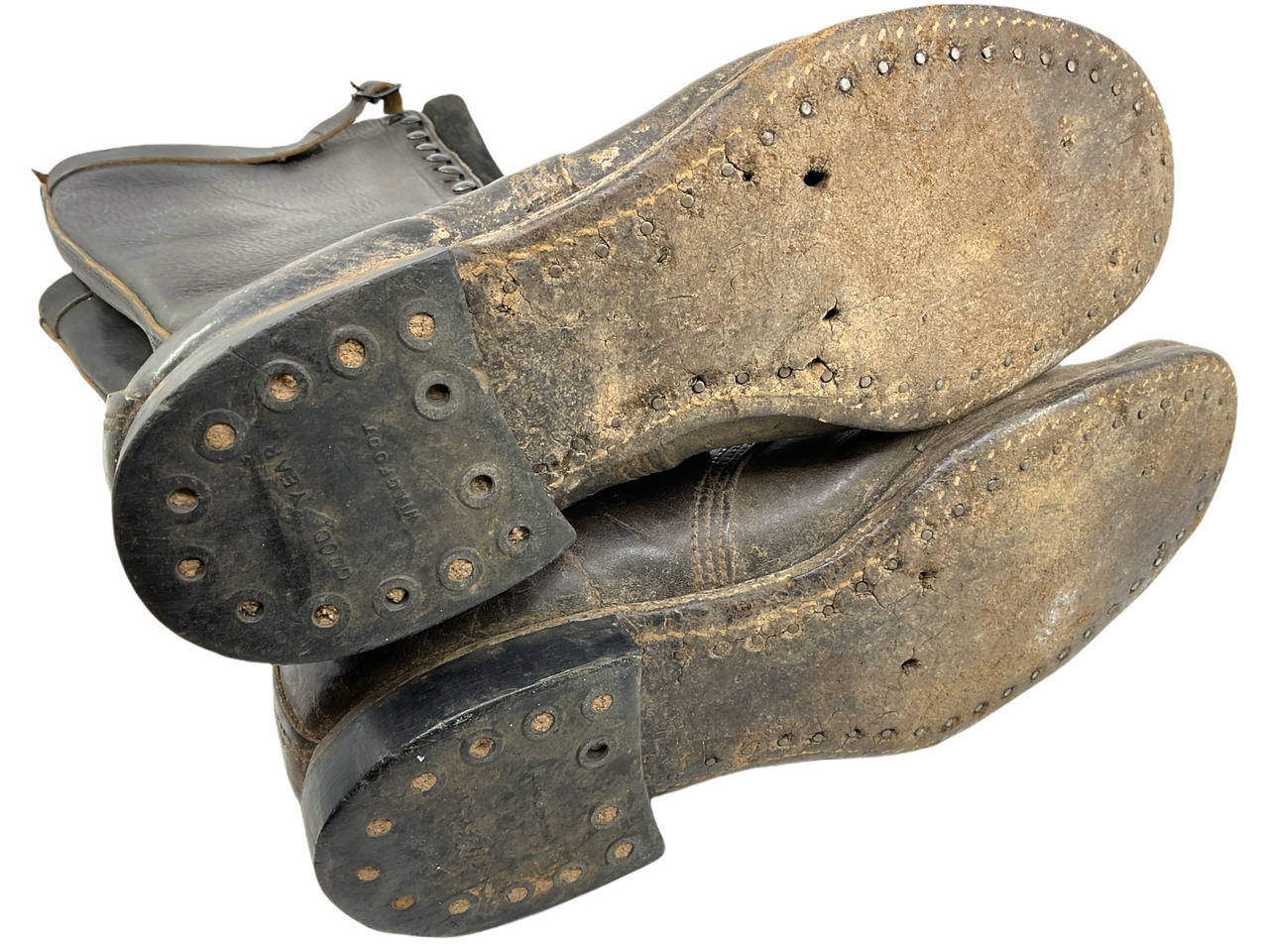 WW1 Canadian British CEF BEF Trench Boots Black Leather WW1 Canadian British CEF BEF Trench Boots Black Leather