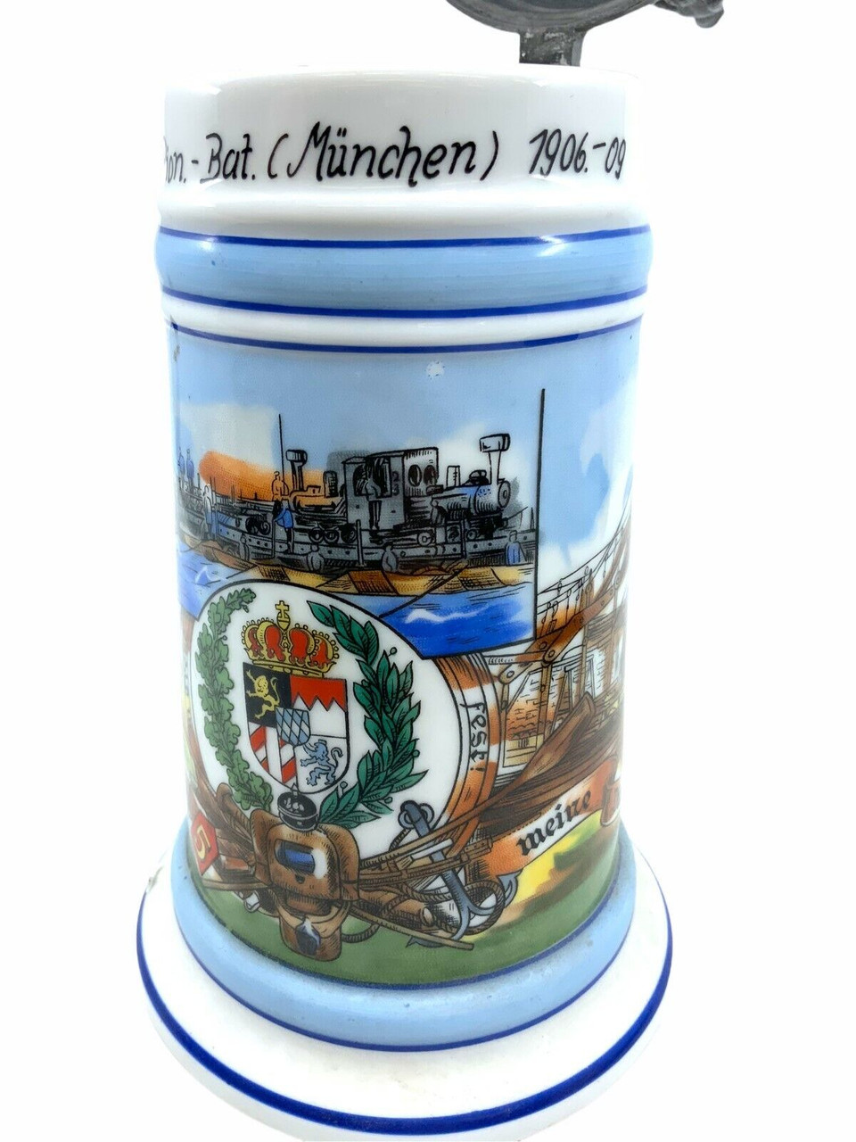 WW1 Imperial German Pioneer Battalion Munchen Beer Stein WW1 Imperial German Pioneer Battalion Munchen Beer Stein