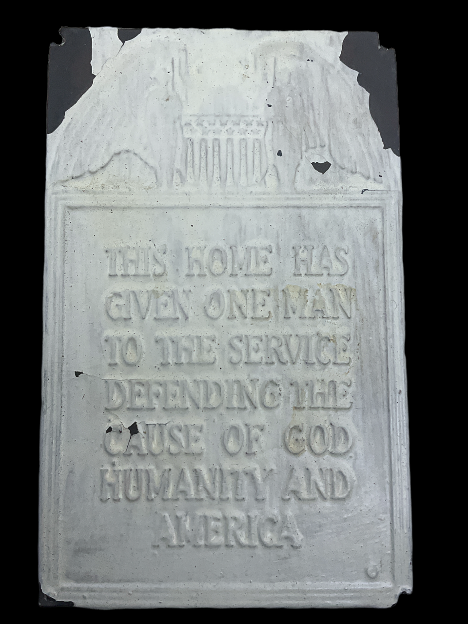 WW1 US AEF Home Front Son In Service Lead Step Plaque 3.5 x 5.5 Inch WW1 US AEF Home Front Son In Service Lead Step Plaque 3.5 x 5.5 Inch