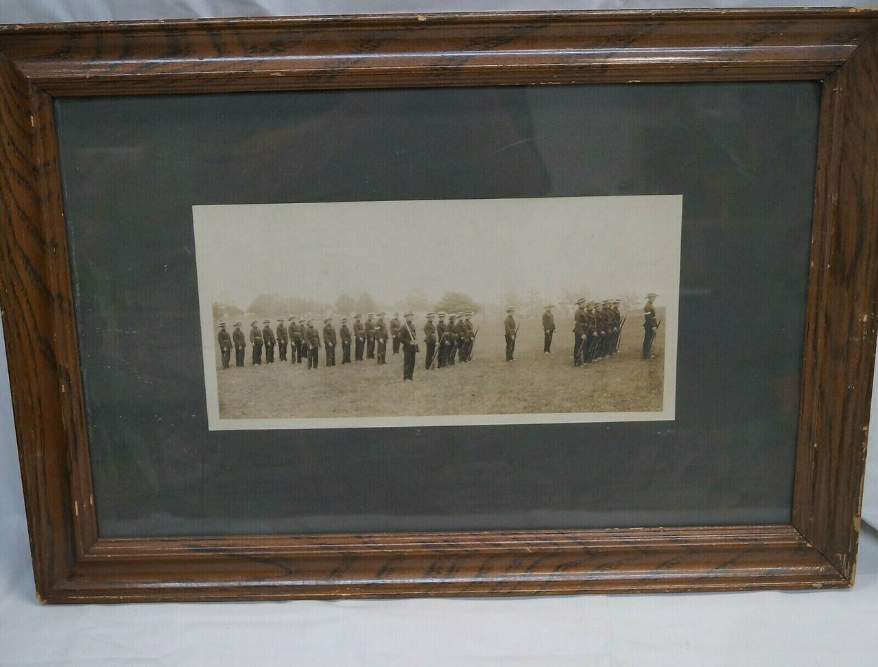 Pre WW1 Canadian Brockville Rifles Framed Group Photograph Pre WW1 Canadian Brockville Rifles Framed Group Photograph