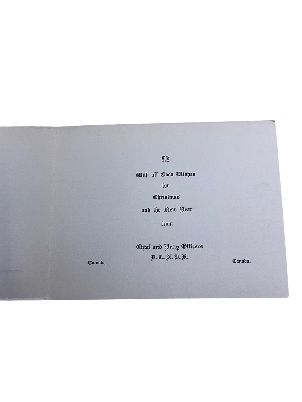 WW2 Canadian RCNVR Navy Volunteer Reserve Christmas & New Year Card WW2 Canadian RCNVR Navy Volunteer Reserve Christmas & New Year Card