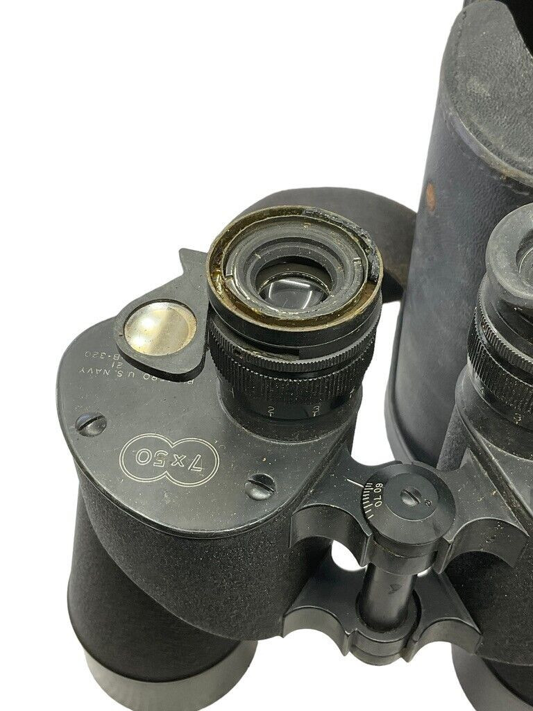 WW2 US Navy USN Bausch and Lomb 7 X 50 Mk 21 Binoculars in Case WW2 US Navy USN Bausch and Lomb 7 X 50 Mk 21 Binoculars in Case