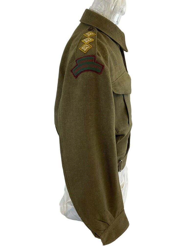 WW2 Canadian Armoured Corps Officers Battle Dress Jacket and Trousers WW2 Canadian Armoured Corps Officers Battle Dress Jacket and Trousers