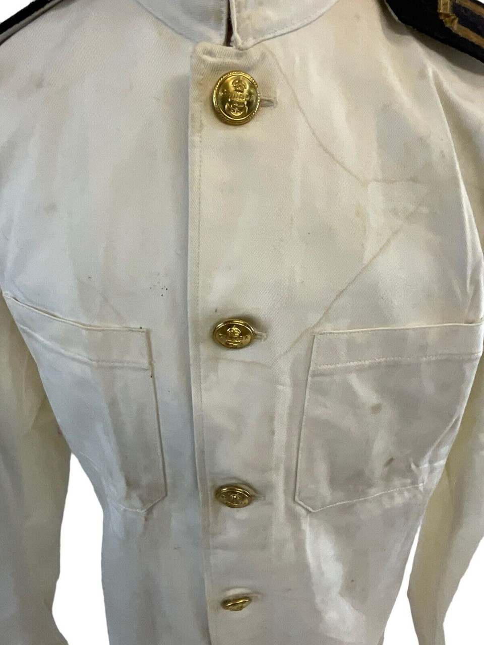 WW2 Canadian Navy RCNVR Wavy Navy Officers White Patrol Jacket WW2 Canadian Navy RCNVR Wavy Navy Officers White Patrol Jacket