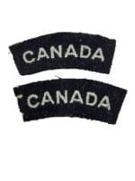WW2 Canadian RCAF Other Ranks British Made Shoulder Titles Pair