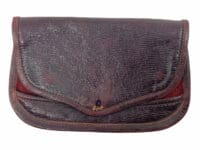 Victorian British Officer Foul Weather Red Leather & Velvet Cartouche Cover Victorian British Officer Foul Weather Red Leather & Velvet Cartouche Cover