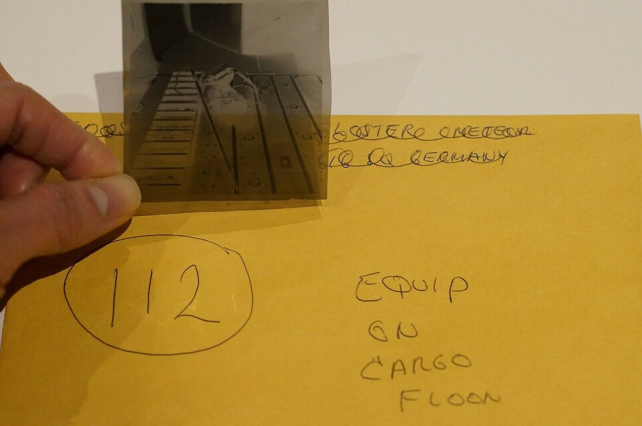 WW2 British Airborne Para Equipment on Cargo Floor Original Negative #112 WW2 British Airborne Para Equipment on Cargo Floor Original Negative #112