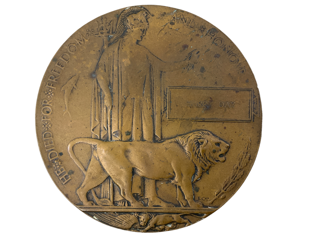 WW1 Canadian CEF 29th or 13th Battalion Memorial Plaque Death Penny Harry Day WW1 Canadian CEF 29th or 13th Battalion Memorial Plaque Death Penny Harry Day