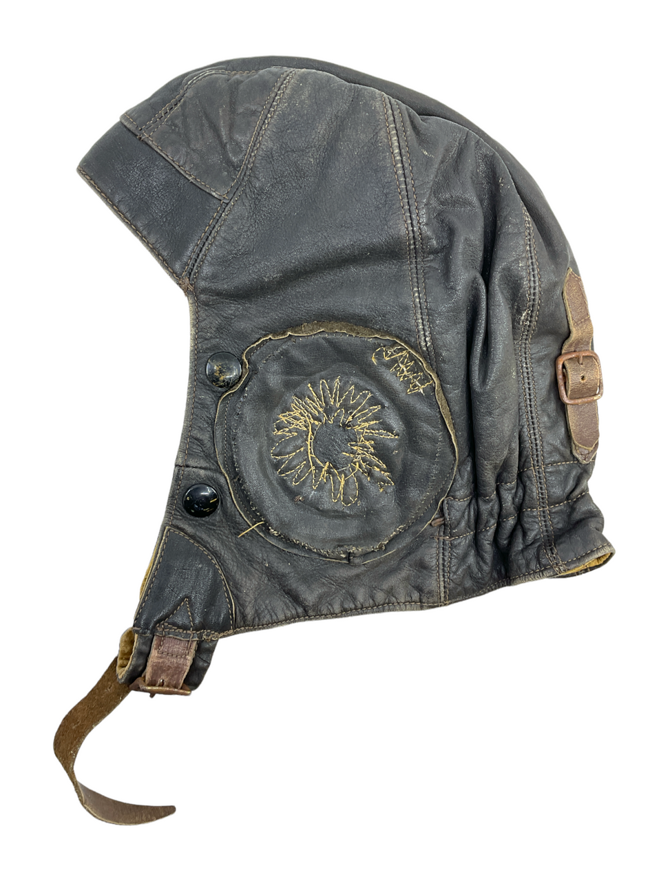 WW2 New Zealand ANZAC B Type Leather Flying Helmet And Service No. WW2 New Zealand ANZAC B Type Leather Flying Helmet And Service No.