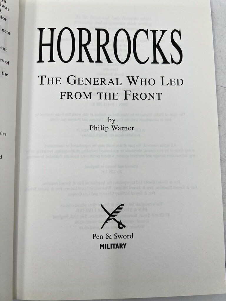 WW2 British Horrocks The General Who Led from the Front Used HC Reference Book WW2 British Horrocks The General Who Led from the Front Used HC Reference Book