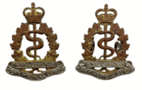 Royal Canadian Army Medical Corps RCAMC Collars Insignia Pair
