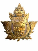 WW1 Canadian CEF 105th Battalion Cap Badge Insignia