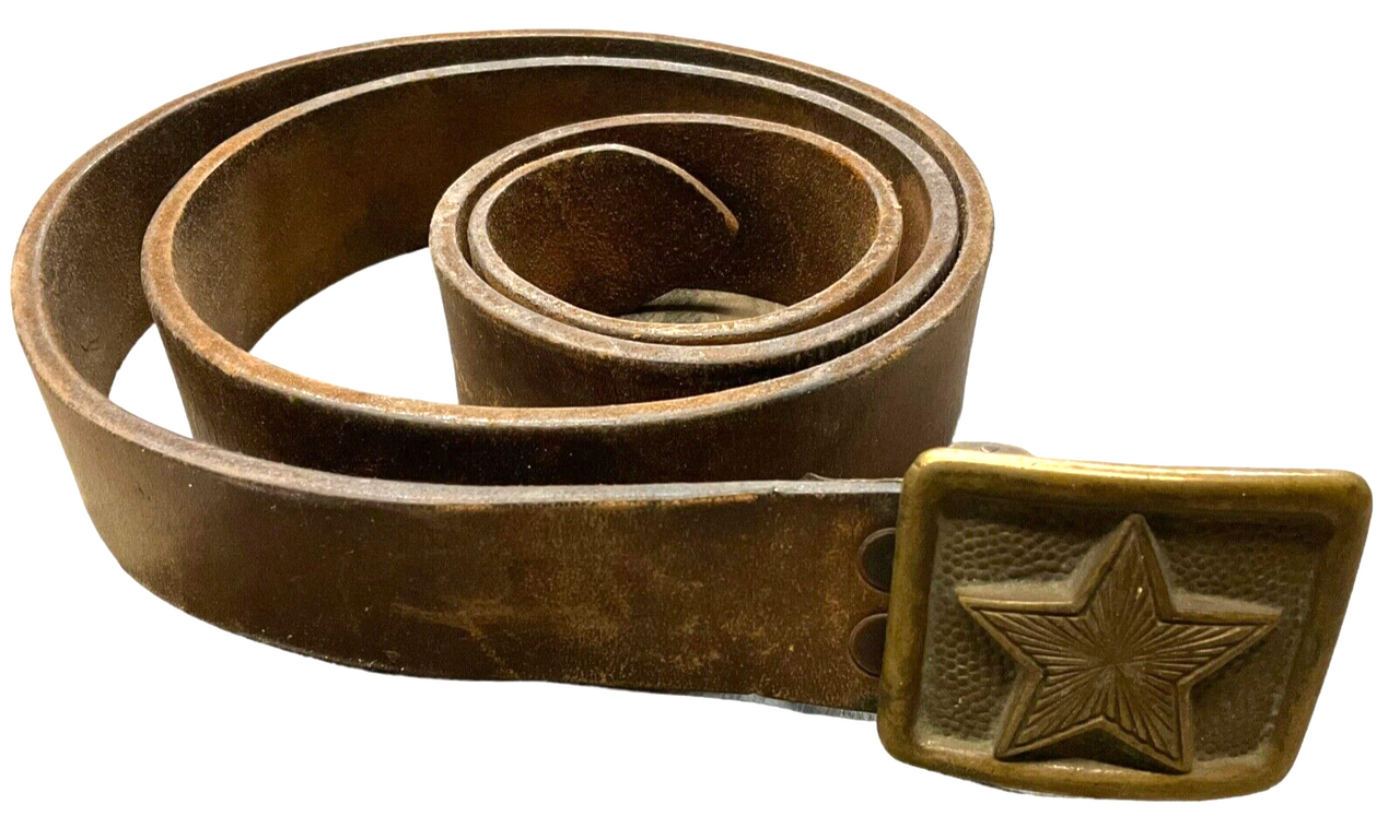 Communist Hungarian Hungary Leather Belt & Buckle Communist Hungarian Hungary Leather Belt & Buckle