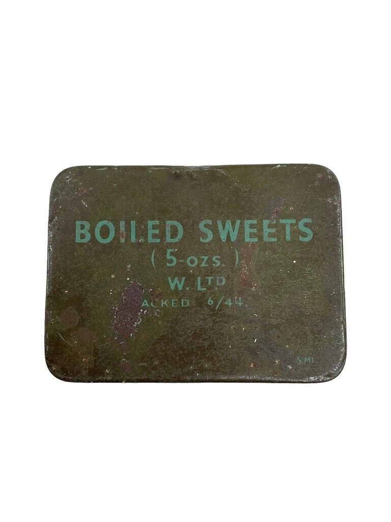 WW2 British Boiled Sweets 5 OZ Tin Packed 6/44 Empty WW2 British Boiled Sweets 5 OZ Tin Packed 6/44 Empty