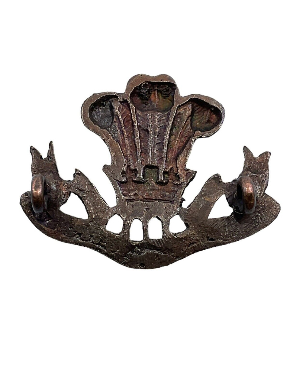 WW2 British Royal Regiment of Wales Officers Bronze Collar Insignia Single WW2 British Royal Regiment of Wales Officers Bronze Collar Insignia Single