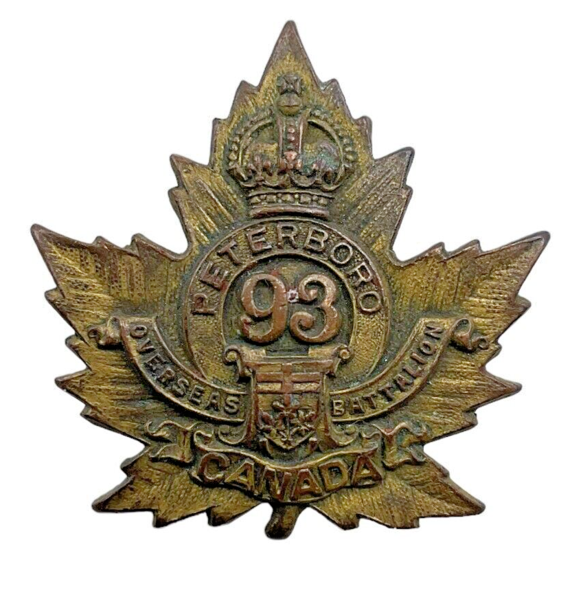 WW1 Canadian CEF 93rd Battalion Collar Badge Insignia Single WW1 Canadian CEF 93rd Battalion Collar Badge Insignia Single