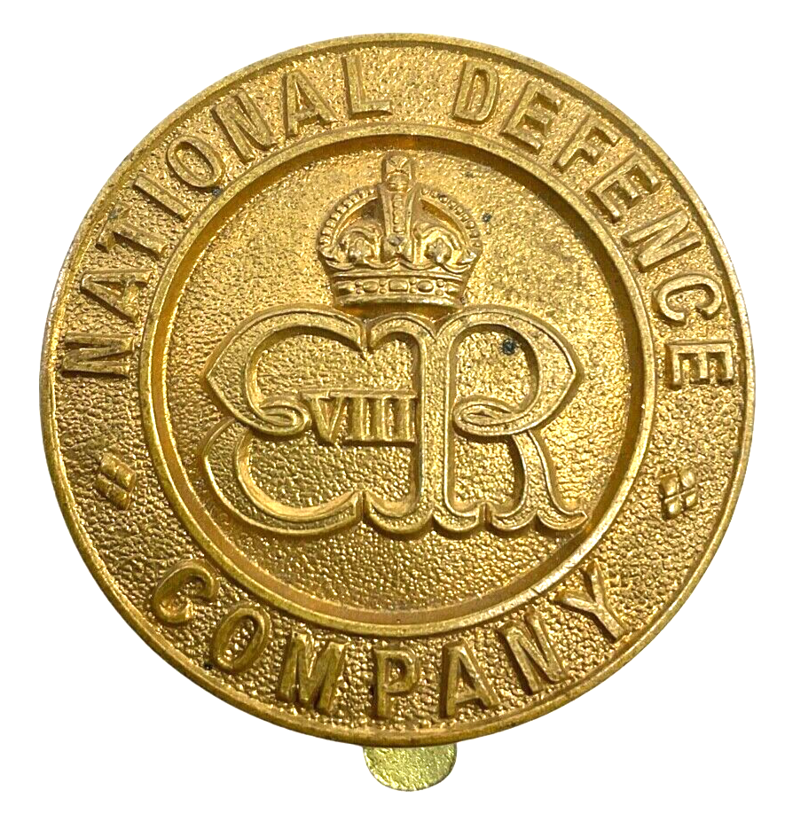 British Edward VIII National Defence Company Cap Badge British Edward VIII National Defence Company Cap Badge