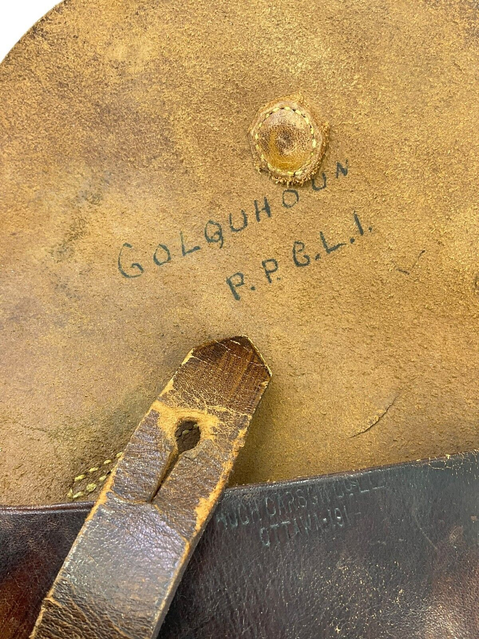 WW1 Canadian CEF PPCLI Named Leather Holster MC Winner Commanding Officer WW1 Canadian CEF PPCLI Named Leather Holster MC Winner Commanding Officer