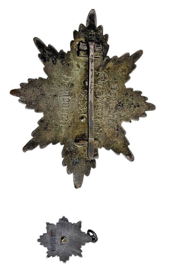 WW1 Imperial German Enameled Hamburg Cross with Miniature WW1 Imperial German Enameled Hamburg Cross with Miniature