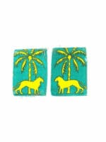 Post WW2 British Singapore District Divisional Sign Patch Insignia Pair Printed