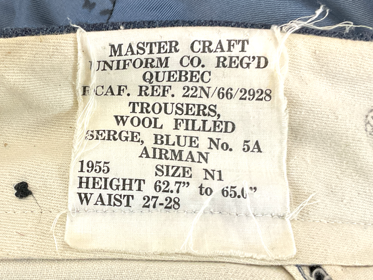 Canadian RCAF 1955 Dated Airman Size 1 Jacket & Trousers Size N1 Canadian RCAF 1955 Dated Airman Size 1 Jacket & Trousers Size N1