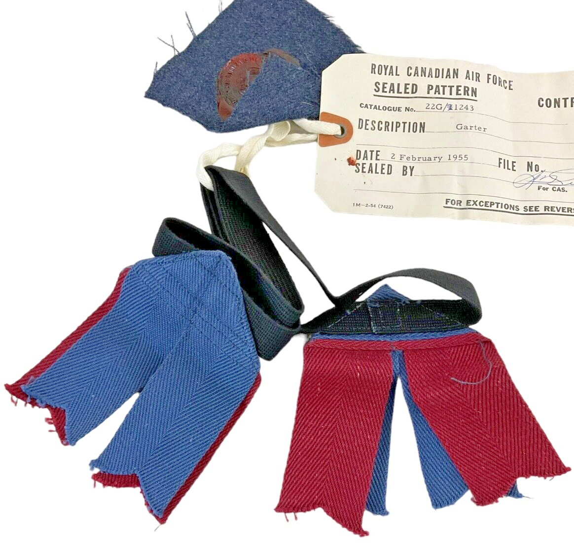 Canadian Forces RCAF Band Red and Blue Hose Tops Garter Sealed Pattern Pair Canadian Forces RCAF Band Red and Blue Hose Tops Garter Sealed Pattern Pair