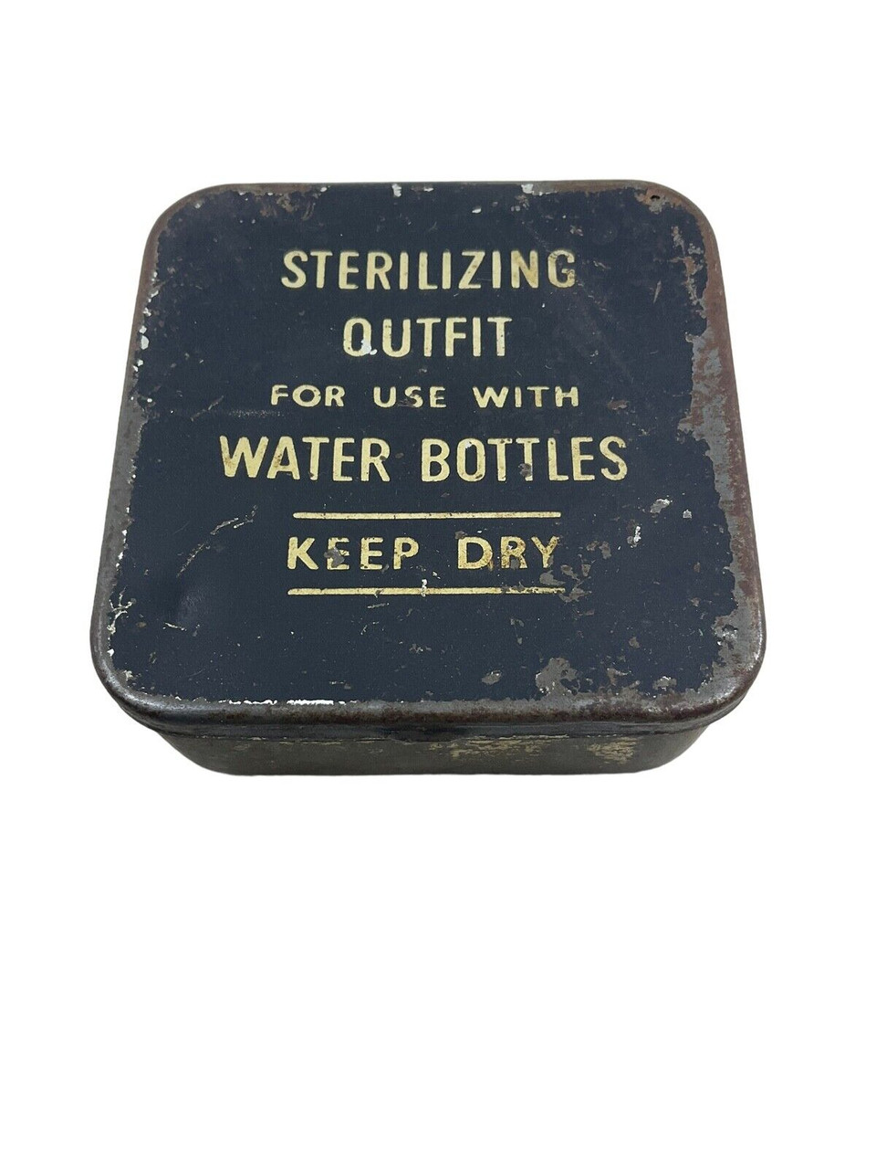 WW2 British Canadian Sterilizing Outfit For Water Bottles Tin EMPTY WW2 British Canadian Sterilizing Outfit For Water Bottles Tin EMPTY