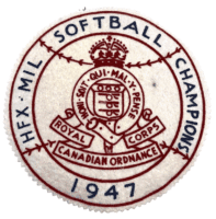 Royal Canadian Ordnance Corps Softball Champions 1947 Felt Patch