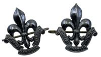 WW2 Canadian R22E Vandoos Officers Silver Collar Badge Insignia Pair