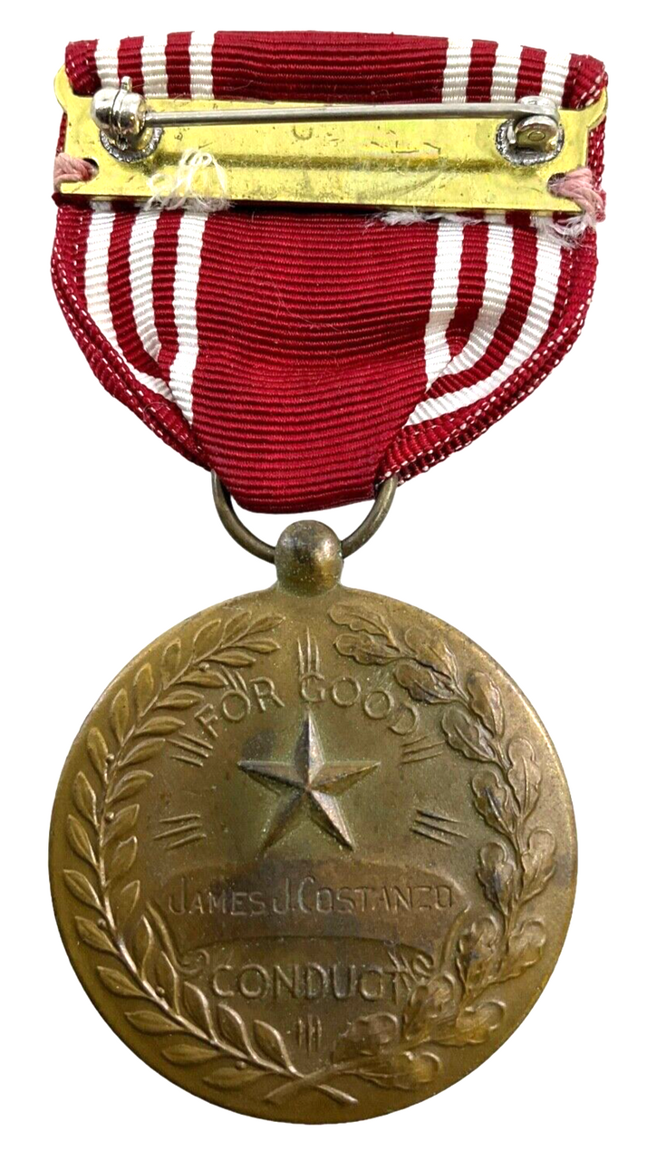 WW2 US Good Conduct Medal & Ribbon Named James J. Costanzo WW2 US Good Conduct Medal & Ribbon Named James J. Costanzo