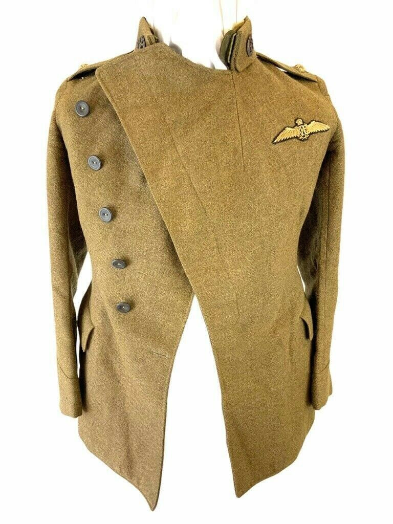 WW1 Canadian RFC Officers Maternity Tunic with Sam Brown Trousers Hat Named WW1 Canadian RFC Officers Maternity Tunic with Sam Brown Trousers Hat Named
