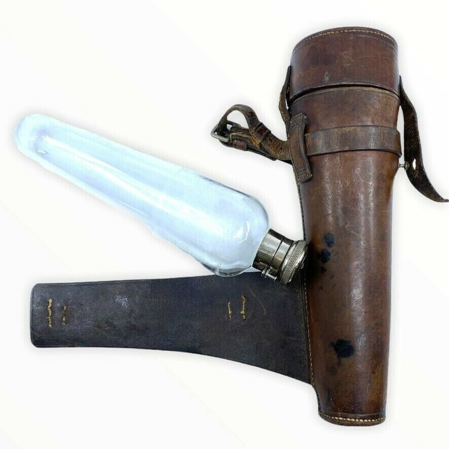 British Victorian Private Purchase Cavalry Leather Water Bottle Carrier British Victorian Private Purchase Cavalry Leather Water Bottle Carrier