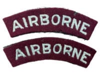 WW2 British Airborne Shoulder Titles Curved Pair Insignia