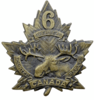 WW1 Canadian CEF 6th CMR Mounted Rifles Cap Badge WW1 Canadian CEF 6th CMR Mounted Rifles Cap Badge