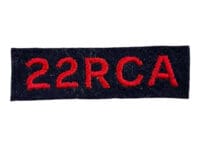WW2 Canadian 22nd RCA Artillery Shoulder Title Single