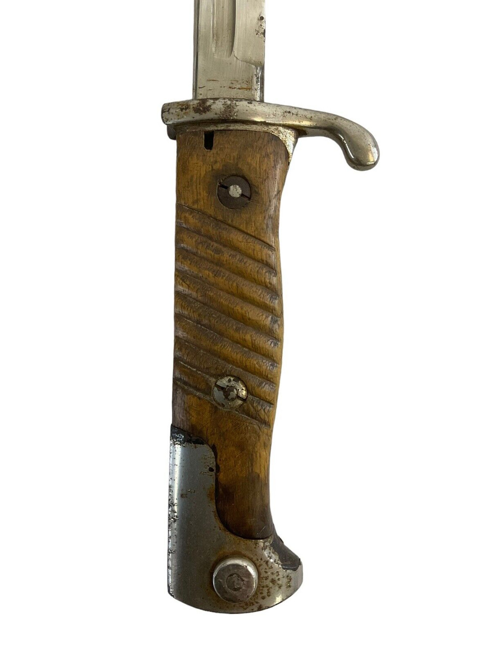 WW1 Imperial German Model 1898 Pipe Back Bayonet & Leather Scabbard Chromed WW1 Imperial German Model 1898 Pipe Back Bayonet & Leather Scabbard Chromed